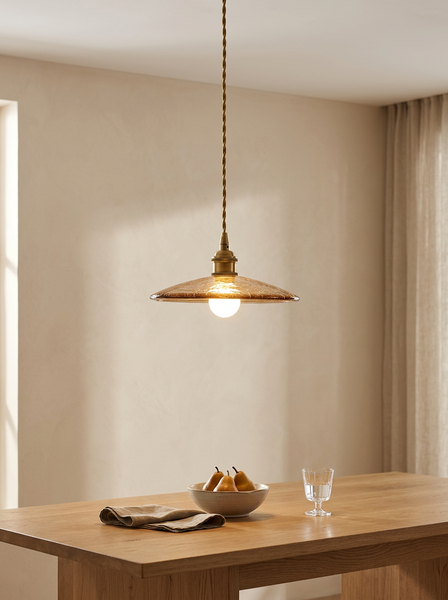 Kitchen Pendant Light Glass Shade | Vintage
