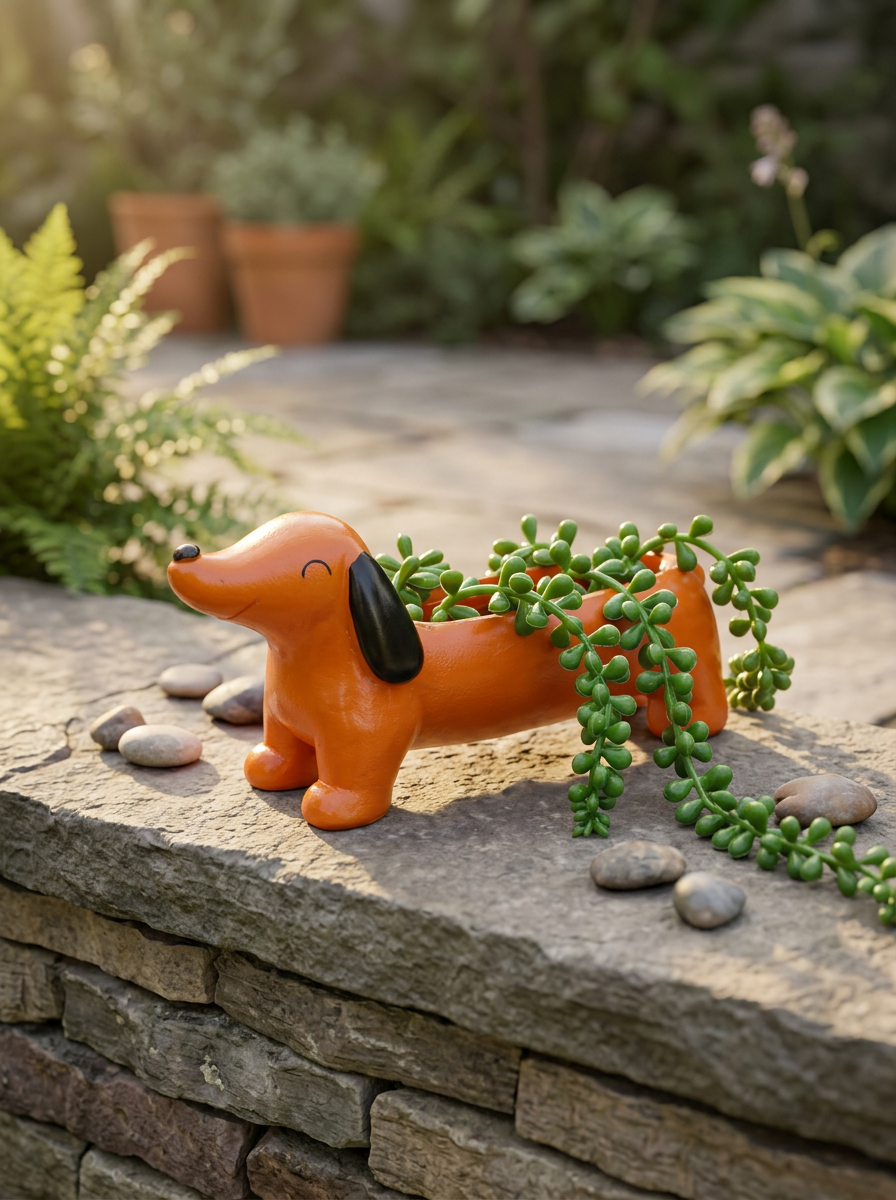 Outdoor Flower Pots Dog Planter | Decor