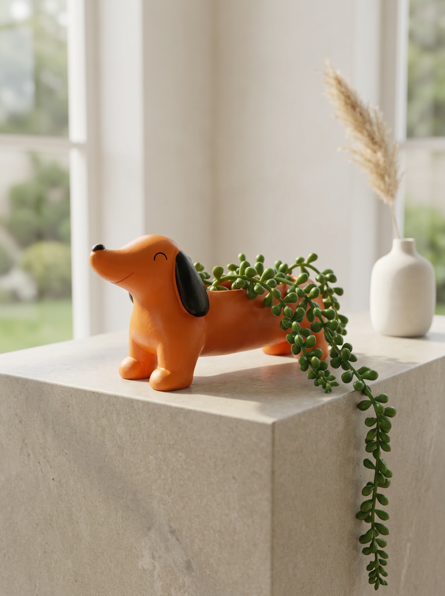 Outdoor Flower Pots Dog Planter | Decor